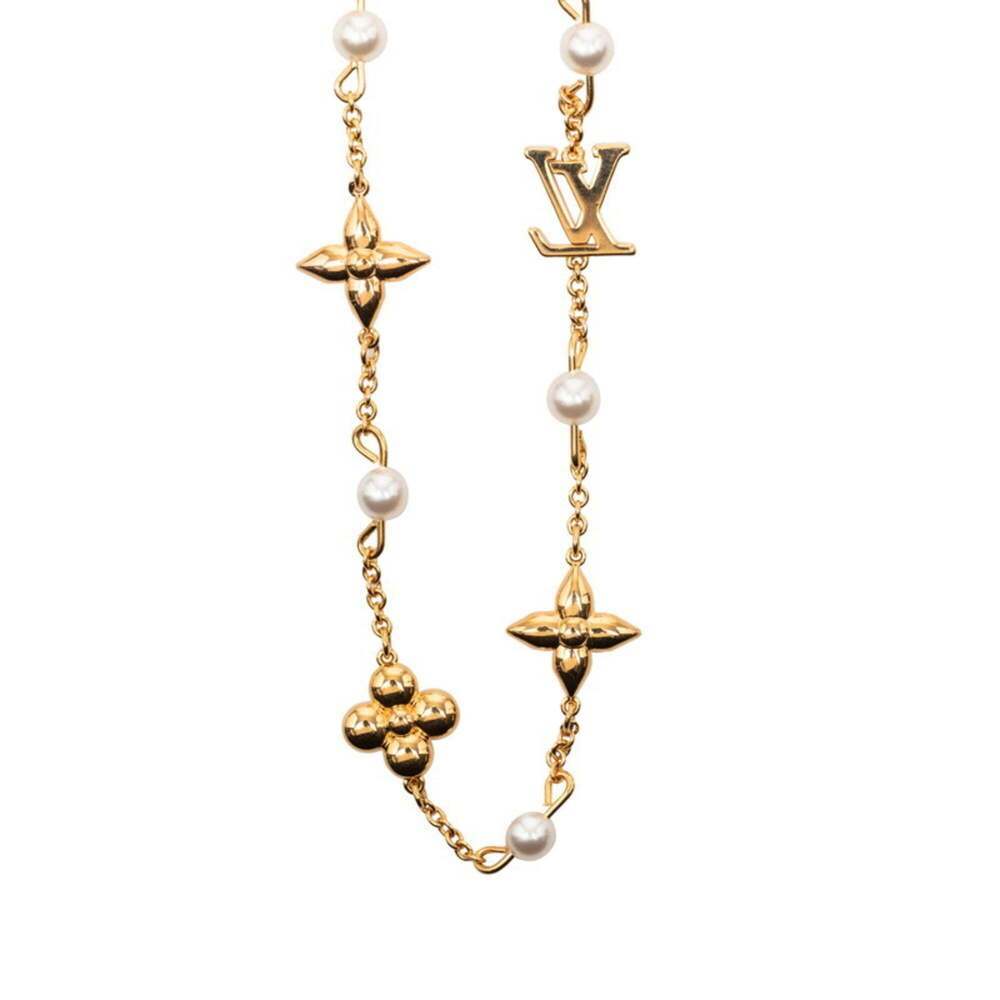 LOUIS VUITTON Gold Pearl Necklace - Picture 2 of 7